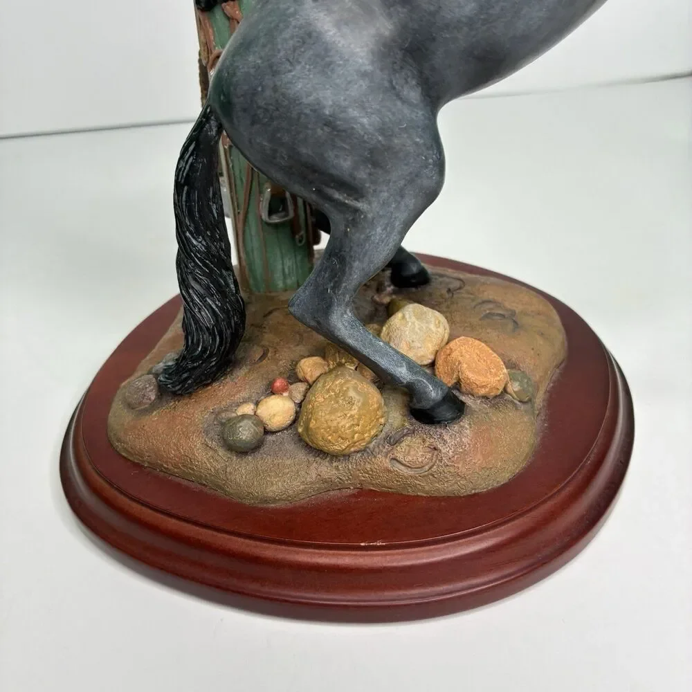 Danbury Mint Noble Black Stallion Candlestick Holder By Gianni Benveuti